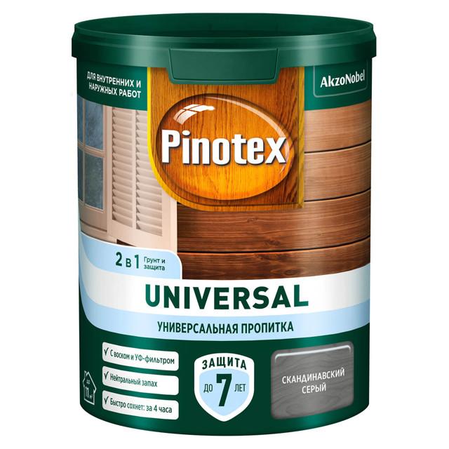 средство деревозащитное PINOTEX Universal 0,9л скандинавский серый, арт.5620706