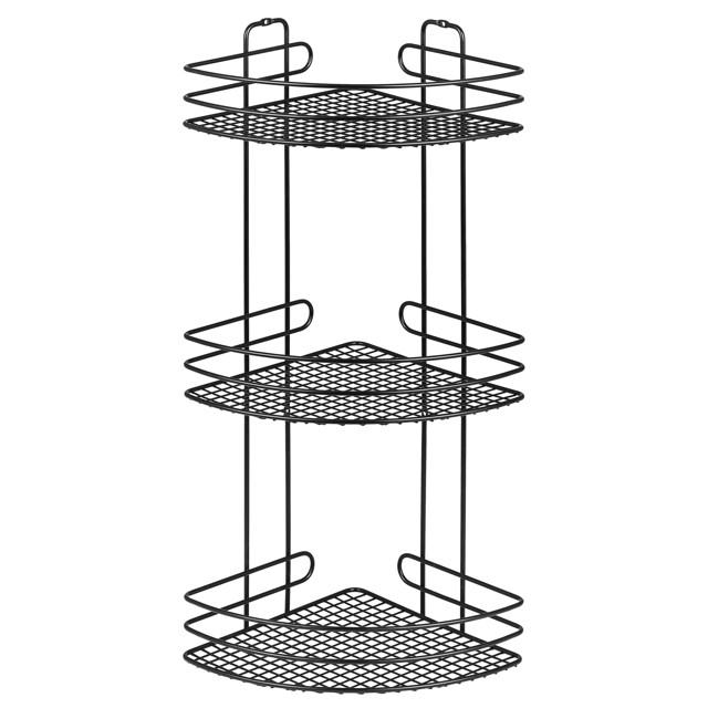 полка угловая 3-уровневая ЧМЗ 22х22х56см черная