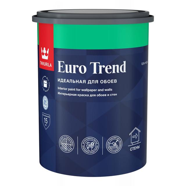 краска акриловая TIKKURILA Euro Trend для обоев база C 0,9л бесцветная, арт.700009622