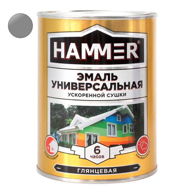 эмаль алкидная HAMMER ускоренной сушки 0,9кг серая, арт.ЭК000135032