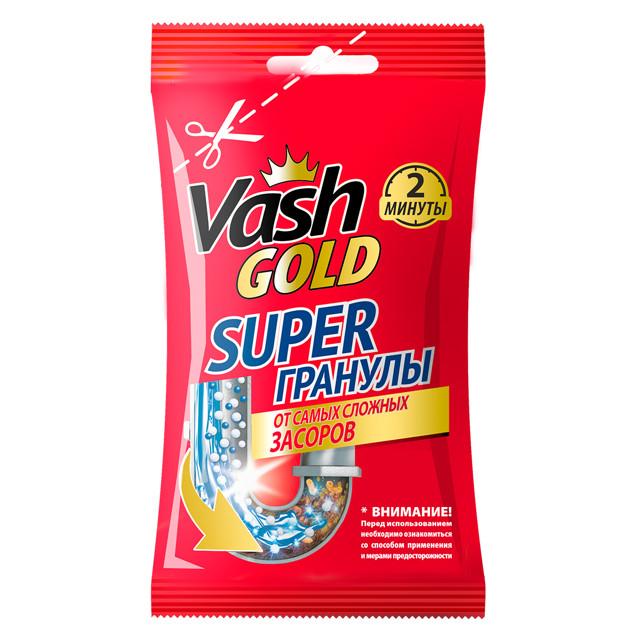 средство чистящее VASH GOLD Super для удаления засоров в трубах гранулы 70г