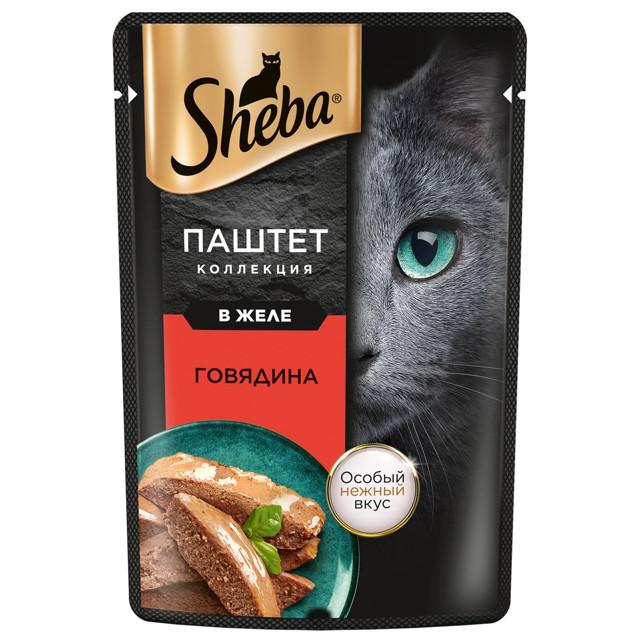 корм для кошек Sheba паштет с говядиной 75г