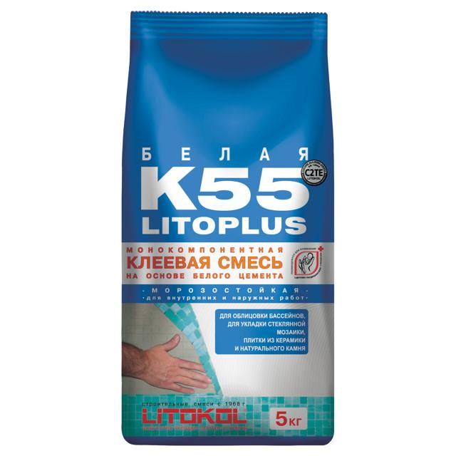 клей для керам. плитки LITOKOL LITOPLUS K55 мозаики 5кг, арт.K55/5