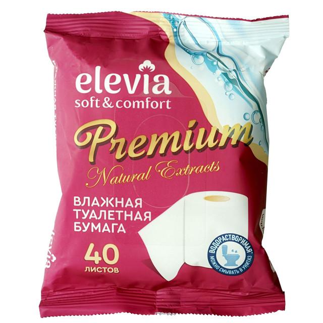 бумага туалетная ELEVIA Premium влажная водорастворимая 40шт