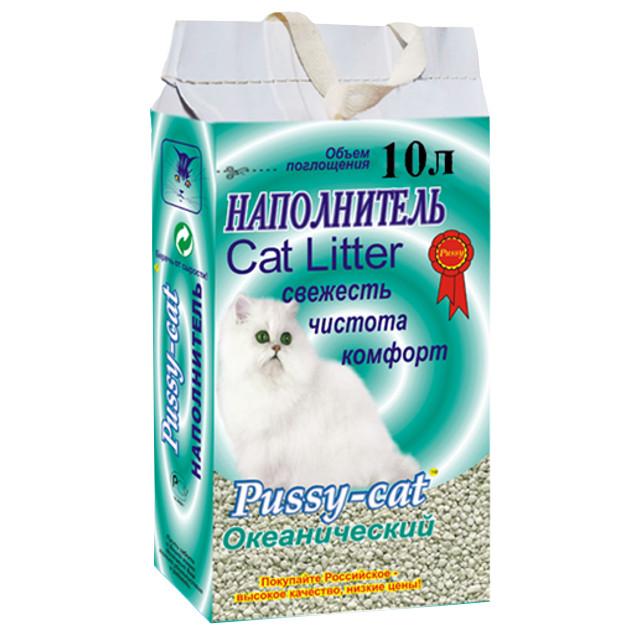 PUSSY-CAT | наполнитель PUSSY-CAT Океанический 10л 5,2кг минеральный