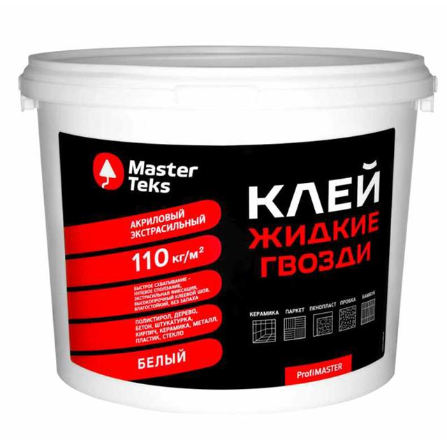 MASTERTEKS | жидкие гвозди MASTERTEKS PM 110 кгм2 экстрасильный 4,5 кг белый, арт.9752856/9752932