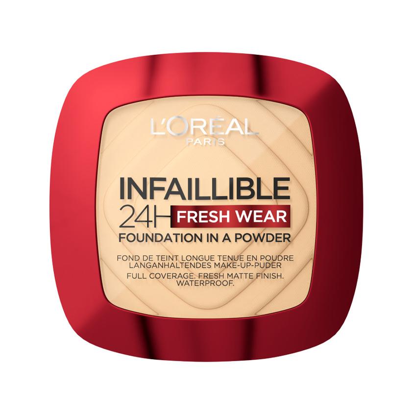 Пудра компактная для лица `LOREAL` INFAILLIBLE 24H FRESH WEAR тон 120 vanilla