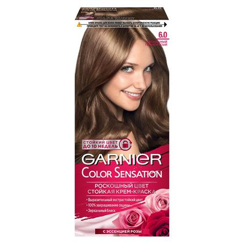 Краска для волос `GARNIER` `COLOR SENSATION` тон 6.0 (Роскошный темно-русый )