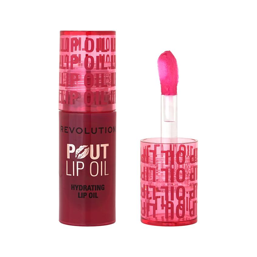 Масло для губ `REVOLUTION` POUT LIP OIL ухаживающее с фруктовым ароматом тон Cherry red