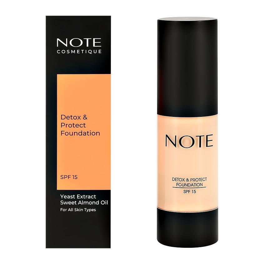 Основа тональная для лица `NOTE` DETOX AND PROTECT FOUNDATION PUMP защитная с детокс-эффектом тон 104