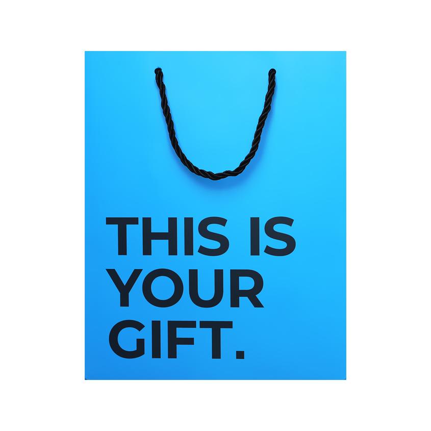 FUN | Сумка бумажная `FUN` THIS IS YOUR GIFT blue в ассортименте (M)