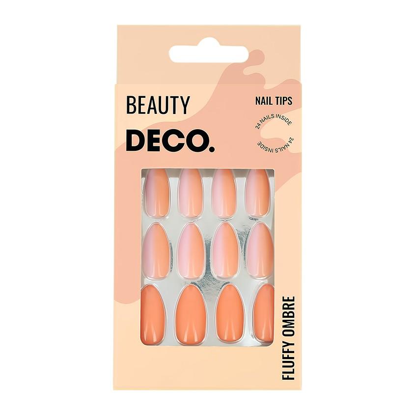 Набор накладных ногтей `DECO.` FLUFFY OMBRE yogurt (24 шт + клеевые стикеры 24 шт)