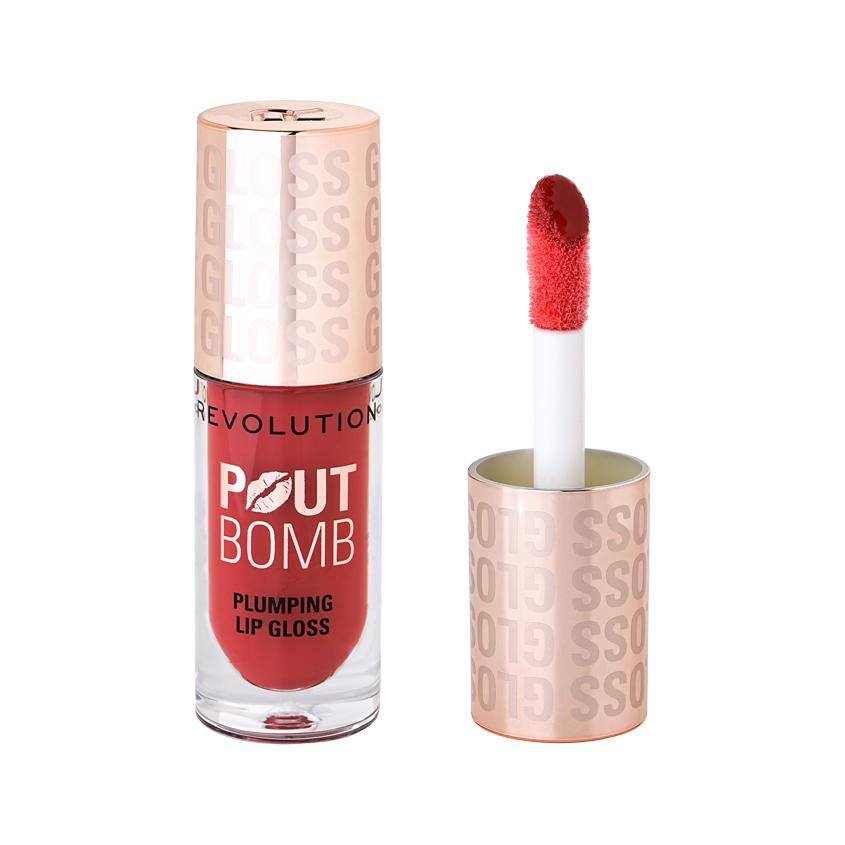 Блеск для губ `REVOLUTION` POUT BOMB с эффектом объема тон Melba warm peach
