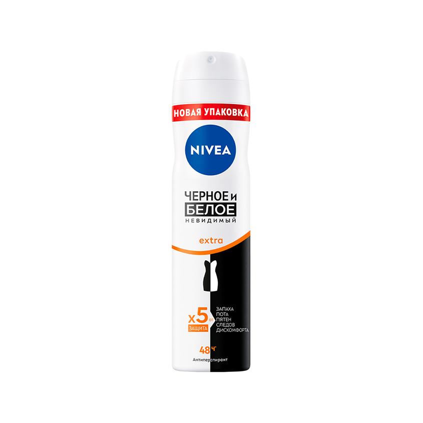 Део-спрей жен. `NIVEA` ЧЕРНОЕ И БЕЛОЕ Невидимый сильная защита (антиперспирант) 150 мл