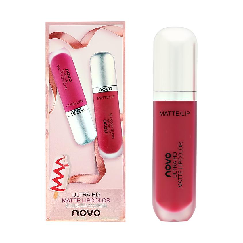 NOVO | Помада для губ `NOVO` ULTRA HD MATTE LIPCOLOR матовая жидкая тон 04