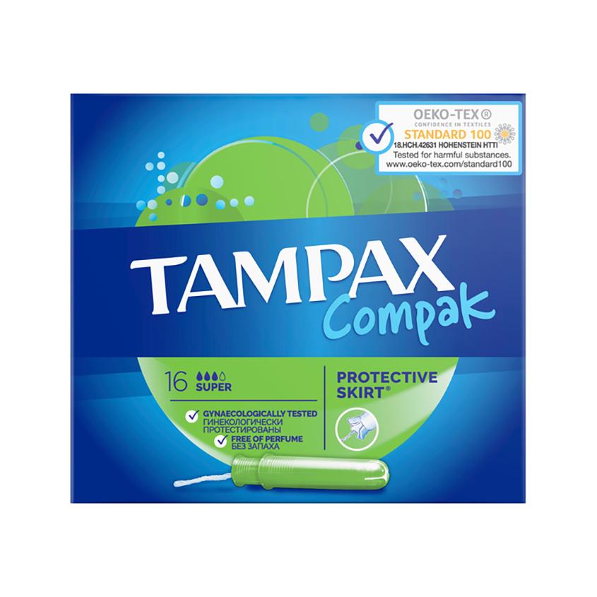 Тампоны с аппликатором `TAMPAX` COMPAK Super 16 шт