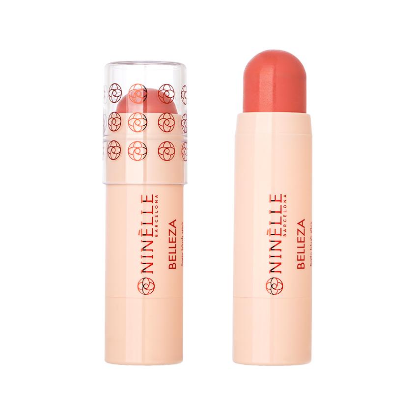 Румяна для лица `NINELLE` BELLEZA в стике с сатиновой текстурой тон 423 Нежный розовый
