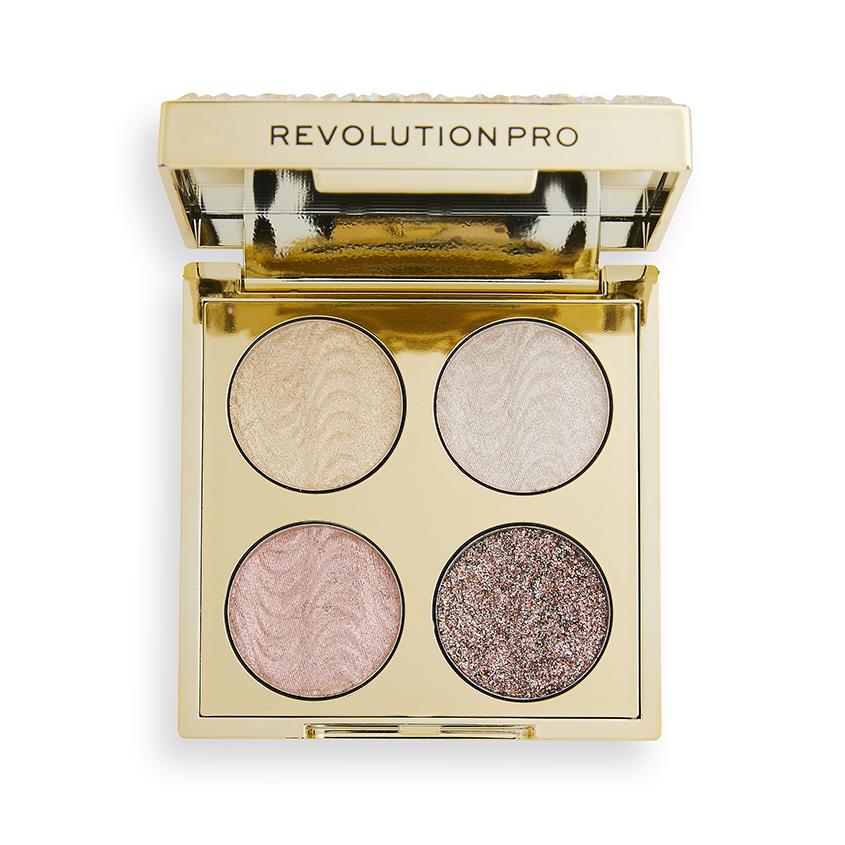 Палетка теней для век `REVOLUTION PRO` CRYSTAL EYE QUAD тон champagne crystal