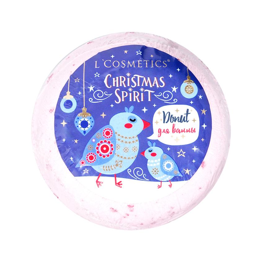 Бурлящий шар для ванны `L`COSMETICS` CHRISTMAS SPIRIT Donut Red Crystal 160 г