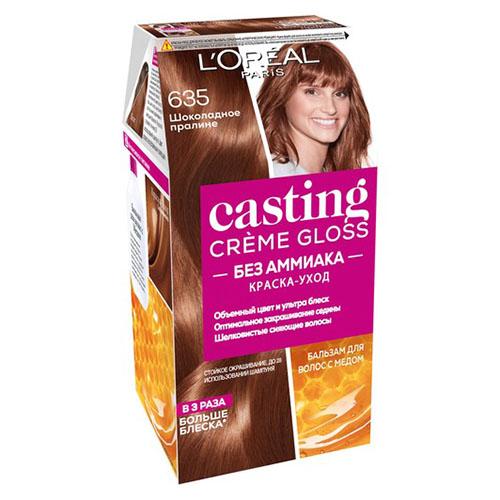 Крем-краска для волос `LOREAL` `CASTING` CREME GLOSS тон 635 (Шоколадное пралине)