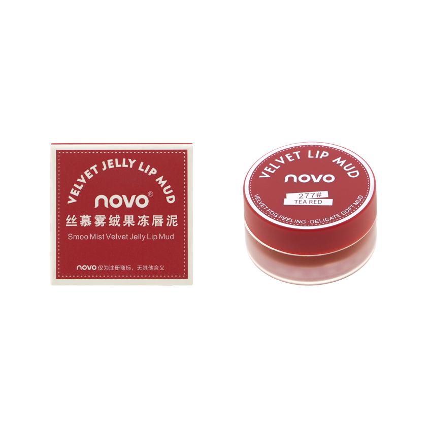 Помада для губ `NOVO` VELVET JELLY LIP MUD муссовая тон 277