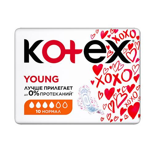 Прокладки ультратонкие `KOTEX` YOUNG Нормал 10 шт