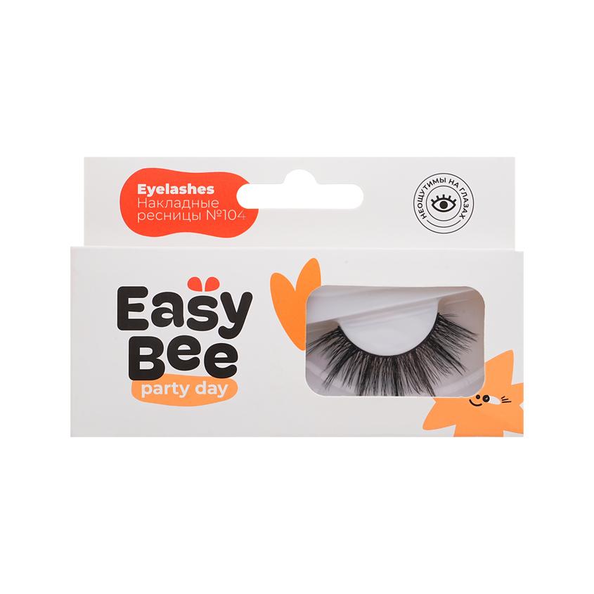 Накладные ресницы `EASYBEE` PARTY DAY EYELASHES FAUX MINK №104 черные с эффектом норки