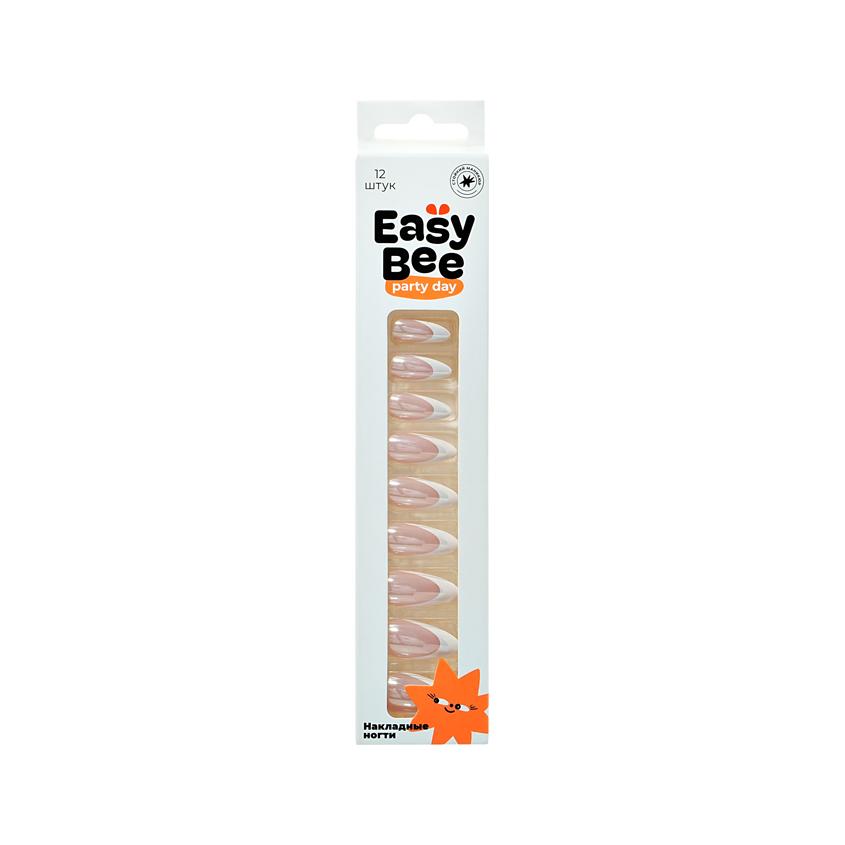 Набор накладных ногтей с клеевыми стикерами `EASYBEE` NAIL DAY Mirror French (12 шт + клеевые стикеры 24 шт)