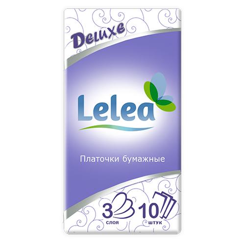 Платочки носовые `LELEA` Deluxe 3-х слойные 10 шт