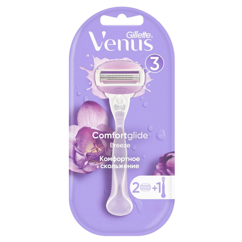 Станок для бритья `GILLETTE` `VENUS` BREEZE с 2 сменными кассетами