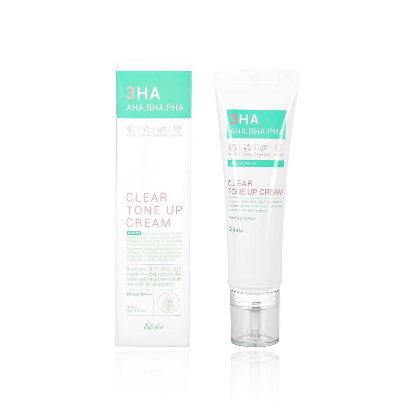 Крем для лица `ESFOLIO` 3HA TONE UP c AHA,BHA и PHA - кислотами SPF 50+ (выравнивающий тон кожи) 50 г