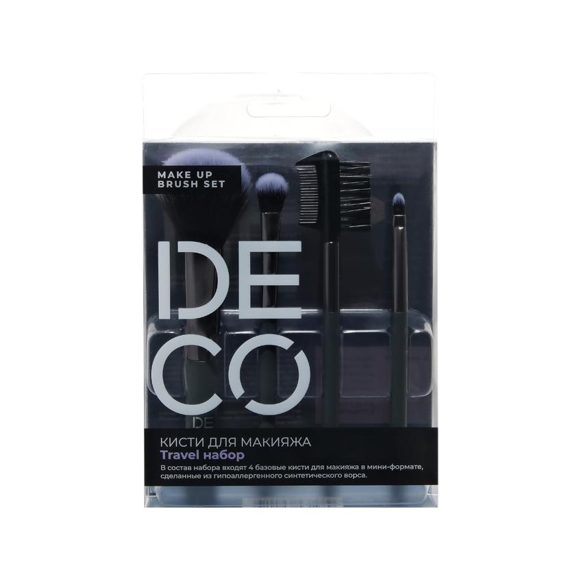 Набор мини-кистей `DECO` MAKE UP BRUSH SET для макияжа 4 шт. синтетические