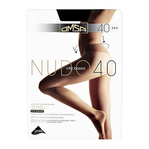 Колготки женские `OMSA` NUDO VITA BASSA 40 den (Nero) р-р 4