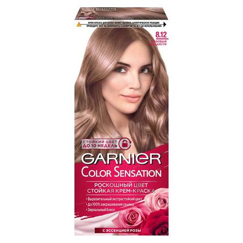 Краска для волос `GARNIER` `COLOR SENSATION` тон 8.12 (Розовый перламутр)