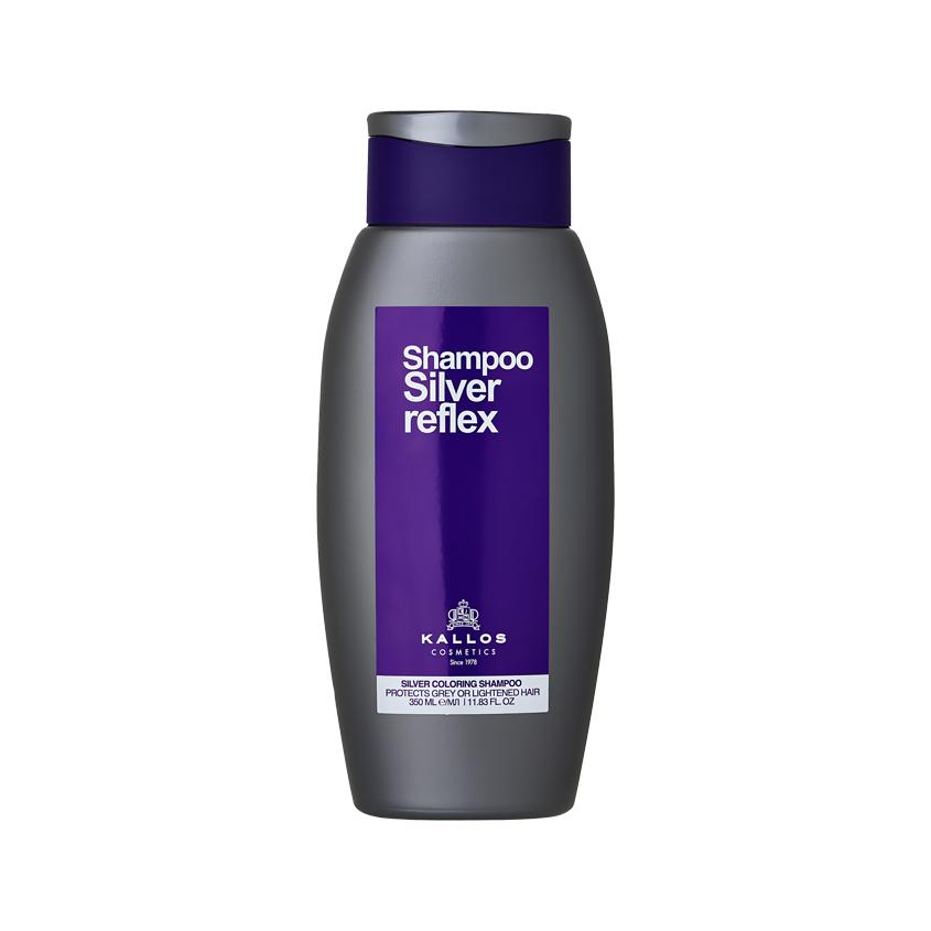 Оттеночный шампунь для волос `KALLOS COSMETICS` SILVER REFLEX против желтизны 350 мл