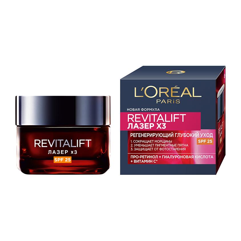 Крем для лица дневной `LOREAL` `REVITALIFT` ЛАЗЕР 3 восстанавливающий уход SPF -20 50 мл