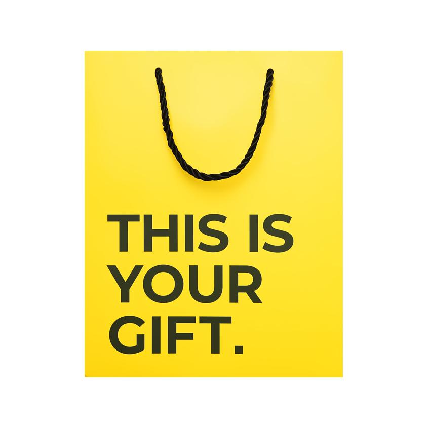 FUN | Сумка бумажная `FUN` THIS IS YOUR GIFT yellow в ассортименте (M)