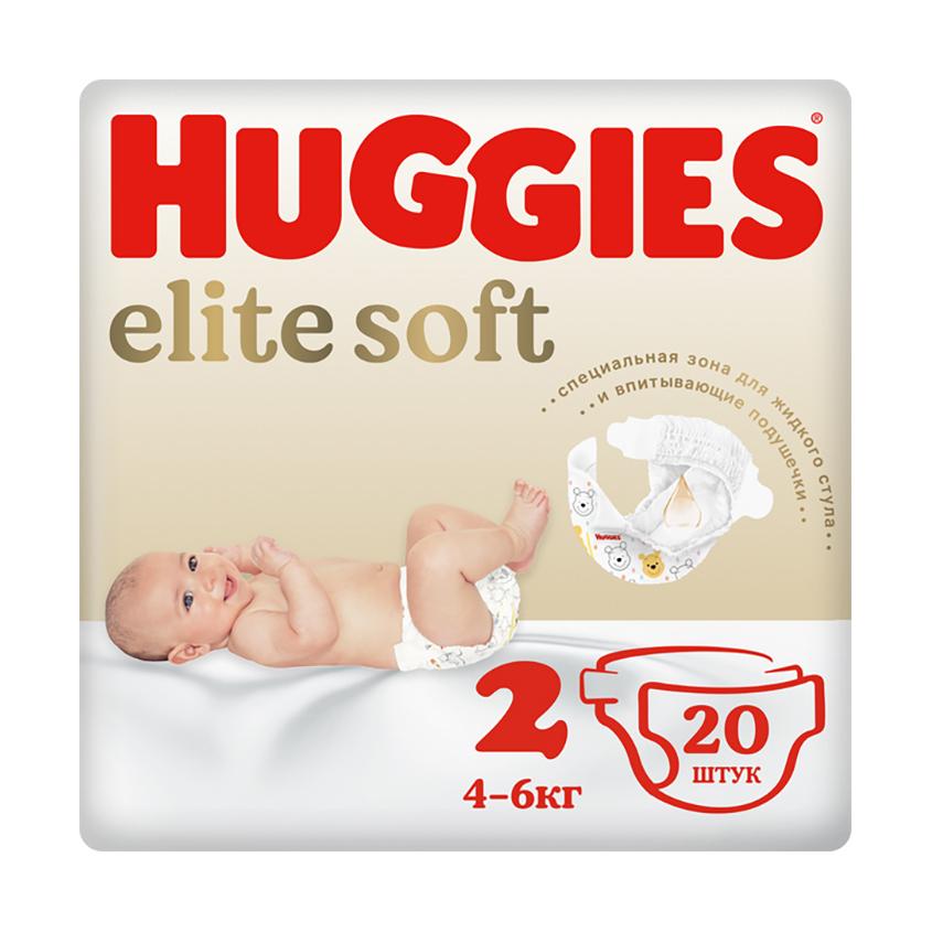 Подгузники `HUGGIES` ELITE SOFT 4-6кг 20 шт