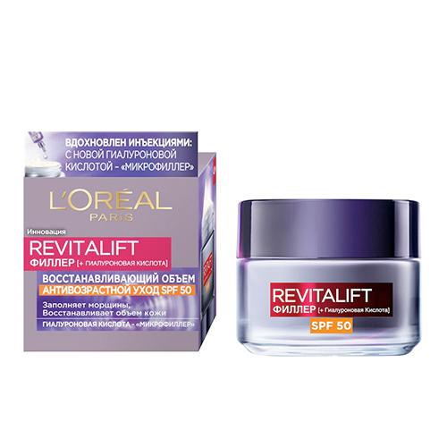 Филлер для лица `LOREAL` REVITALIFT (дневной) восстанавливающий объем (SPF-50) 50 мл