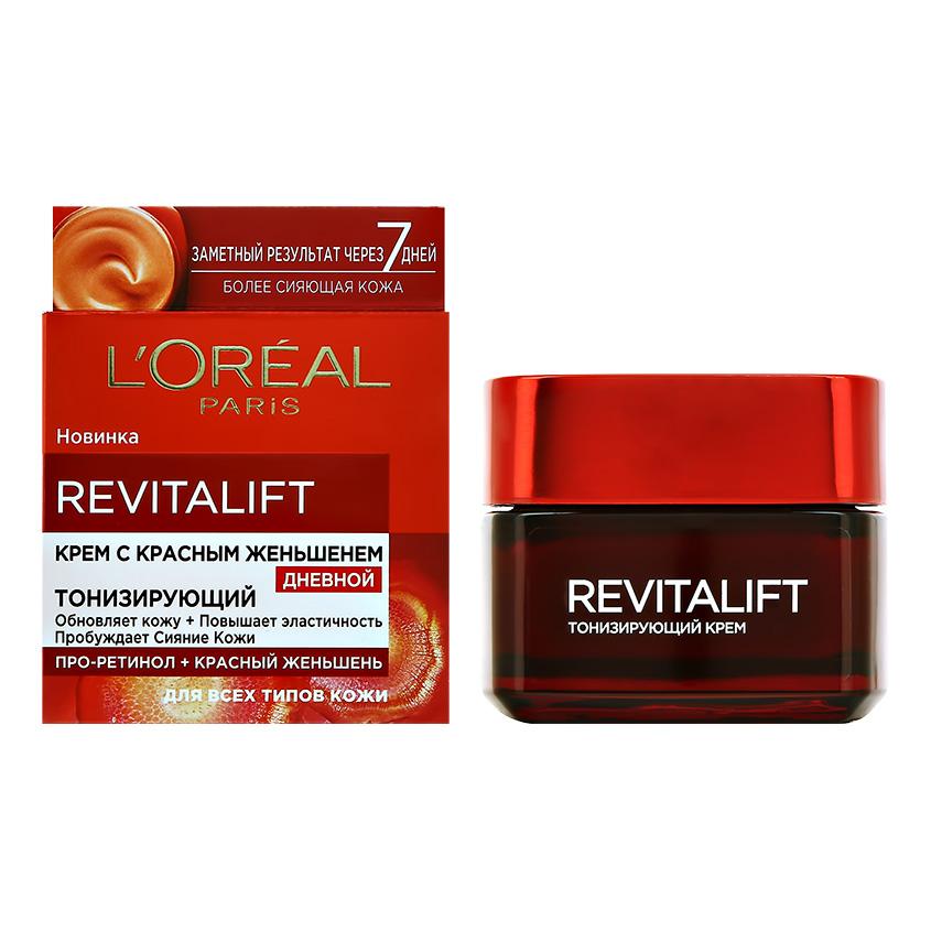 Крем для лица `LOREAL` `REVITALIFT` дневной с красным женьшенем 50 мл