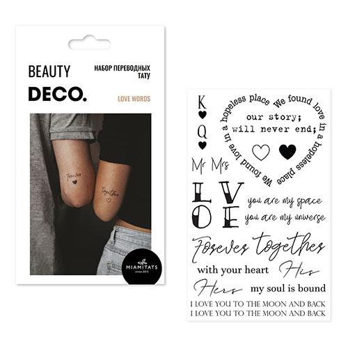 Набор переводных тату-слов `DECO.` by Miami tattoos (love words)