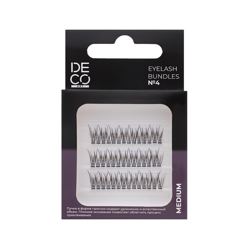 Пучки ресниц `DECO.` ART EYELASH BUNDLES набор №4 (с плоским основанием в форме галочки, средний размер)
