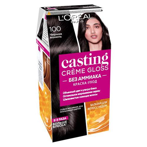 Крем-краска для волос `LOREAL` `CASTING` CREME GLOSS тон 100 (черная ваниль)