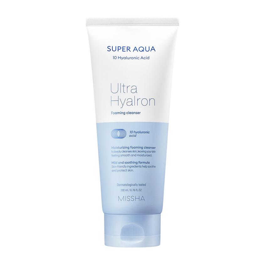 Пенка для умывания `MISSHA` `SUPER AQUA` ULTRA HYALRON очищающая для снятия макияжа 200 мл