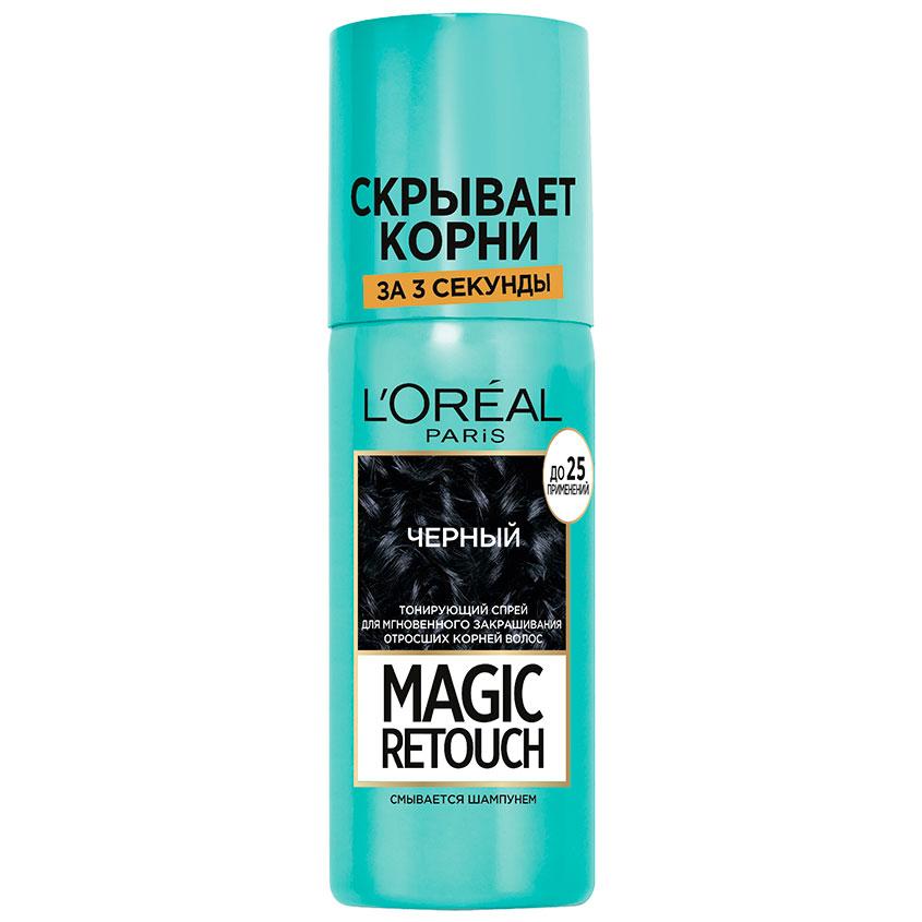 Спрей для волос тонирующий `LOREAL` `MAGIC RETOUCH` тон 1 (черный) 75 мл