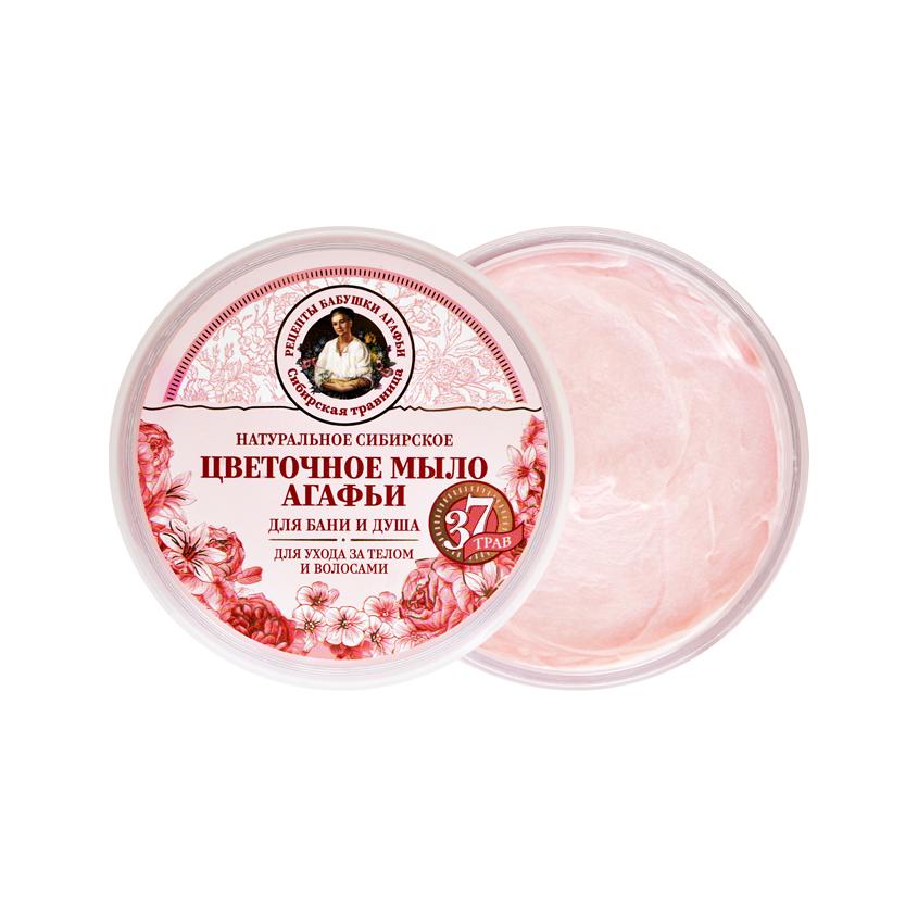 Мыло для тела и волос `РЕЦЕПТЫ БАБУШКИ АГАФЬИ` цветочное для бани и душа 300 мл