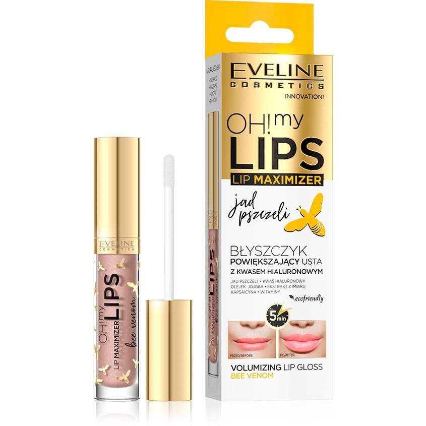 Блеск для губ `EVELINE` OH! MY LIPS для увеличения объема с пчелиным ядом 4,5 мл