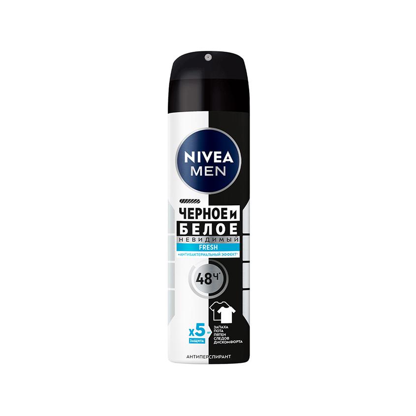 Део-спрей муж. `NIVEA` `MEN` ЧЕРНОЕ И БЕЛОЕ Невидимый Fresh антибактериальный 150 мл
