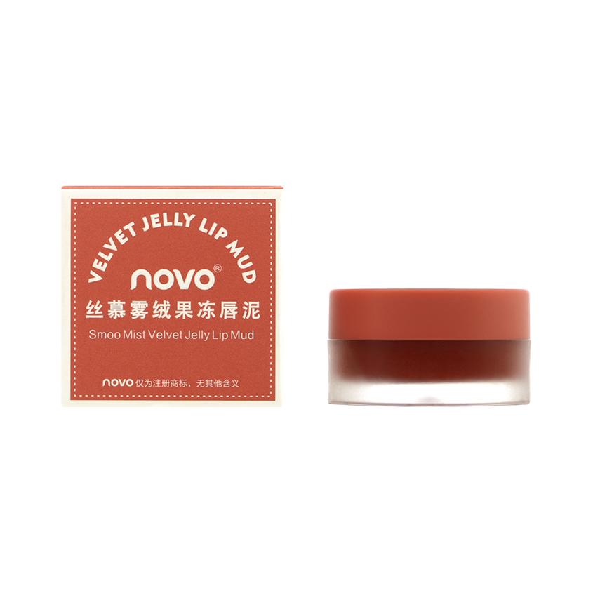 Помада для губ `NOVO` VELVET JELLY LIP MUD муссовая Тон 925