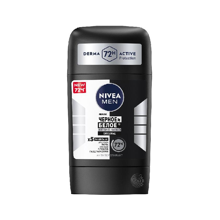 Део-стик муж. `NIVEA` `MEN` ЧЕРНОЕ И БЕЛОЕ Невидимый Original (антибактериальный) 50 мл